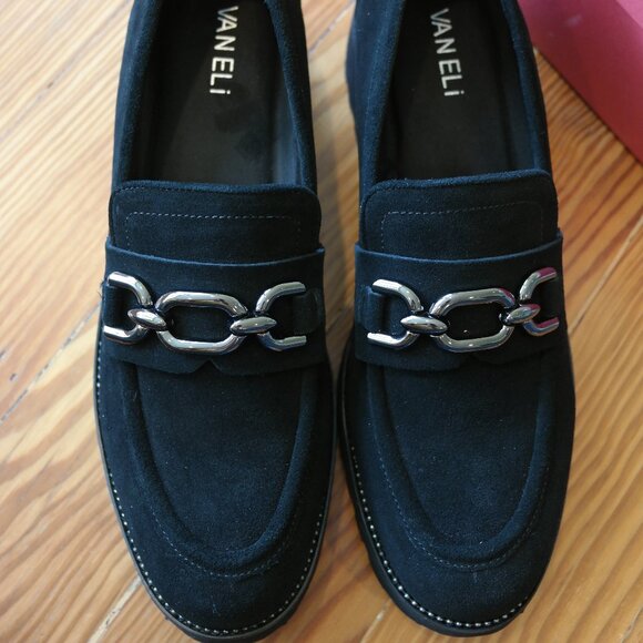 VANELI Women's Zeus Loafer Size 9.5 Black w/ Silver Chain - Picture 3 of 14
